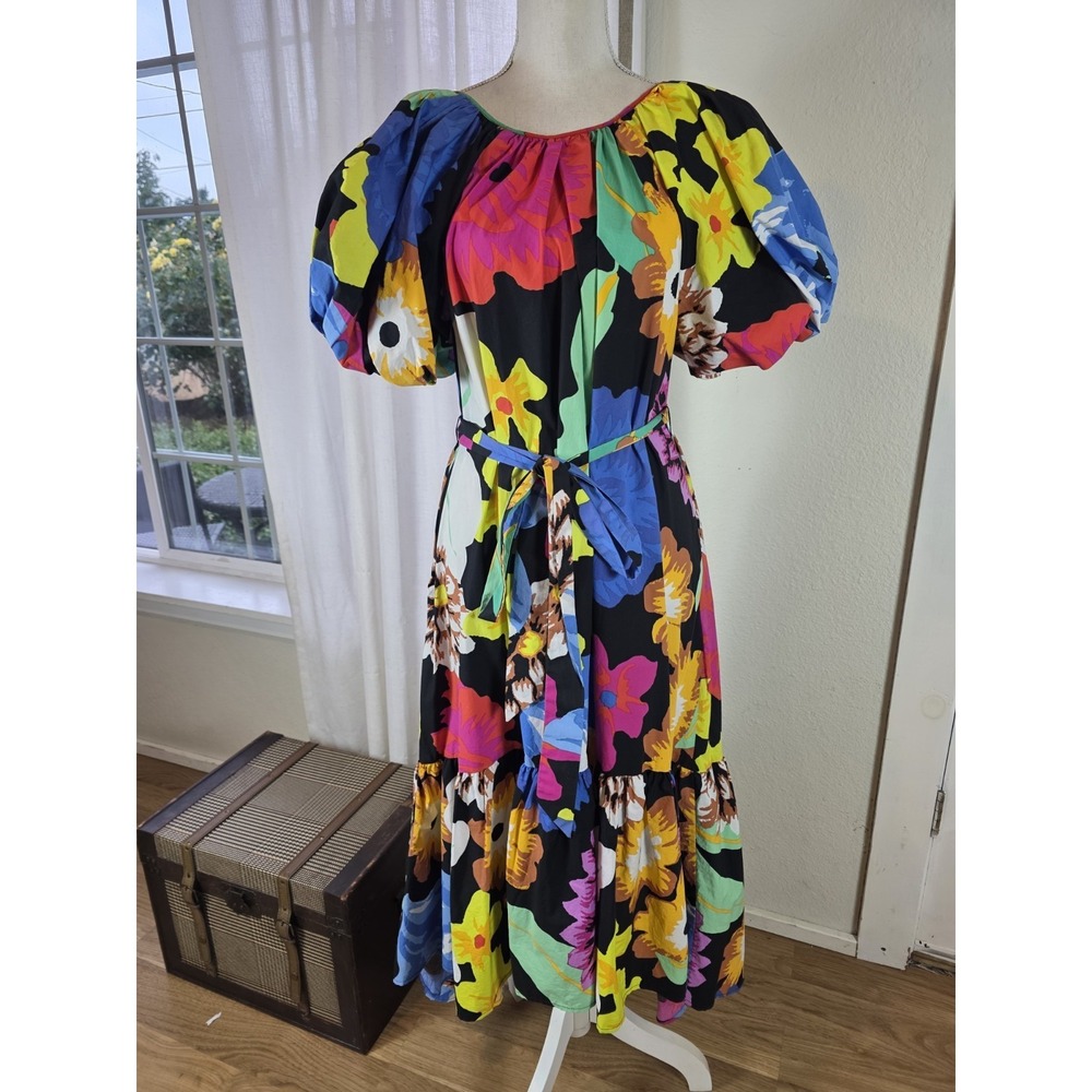 Christopher John Rogers + Target Bright Multi Floral High Low Dress Large